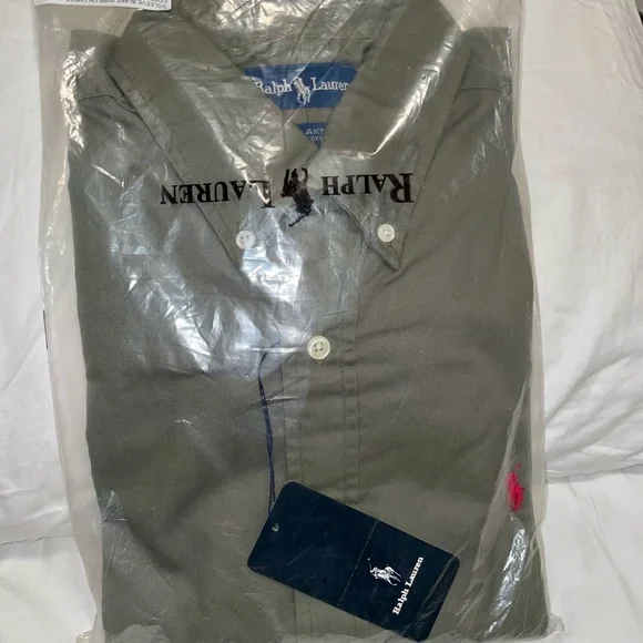 Ralph Lauren Men's Olive Button Down Shirt - Picture 3 of 9